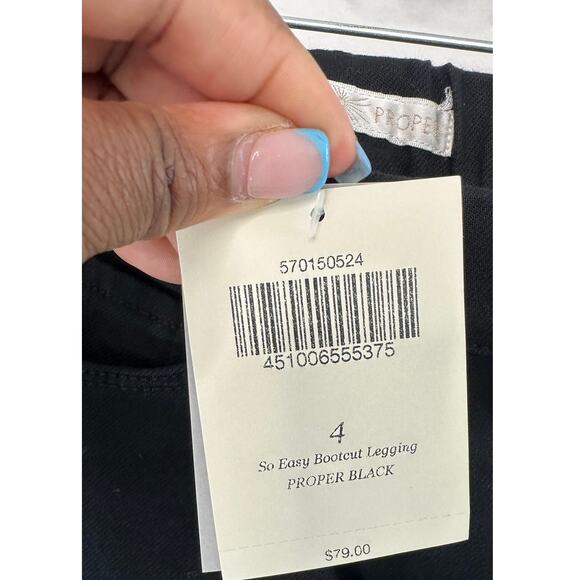 New with Tags Boston Proper Pull On Black So Easy Bootcut Leggings Size 4 - Picture 2 of 10